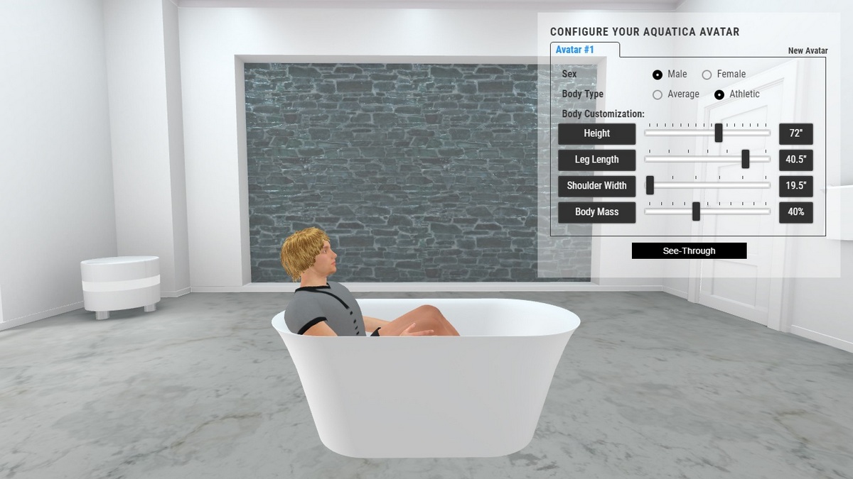 Tulip Bathtub 3D Body Position